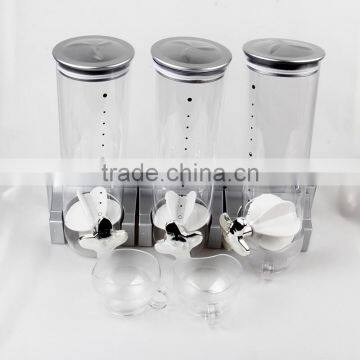 wholesale plastic bulk dry food dispenser with 3 bucket for dispenser food