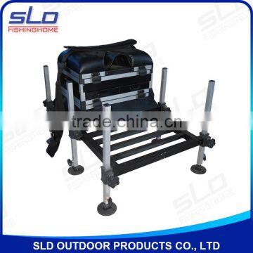 Aluminum fishing tackle tool seat boxes with footplate with drawers