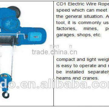 2014 NEW CD1 1-20 Ton 3 Phase Elevator Electric Wire Rope Hoist Price