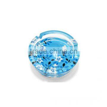 Haonai Custom Printing Round Glass Ashtray With Gift or Color Box Package photo-2