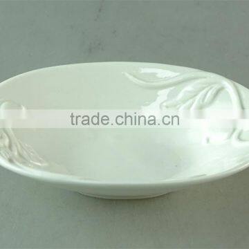 Carved Design White Ceramic Dinner Plate For Wholesale,Porcelain Dinner Plate With Low Price