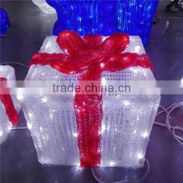 Durable colorful christmas decoration gift box led light for outdoors