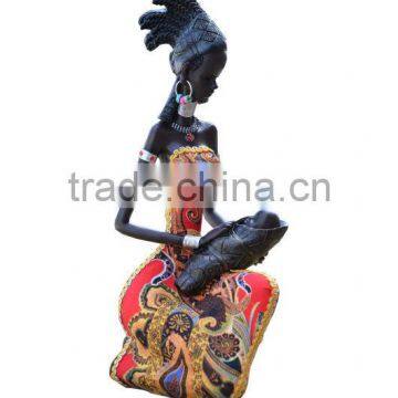 New Promotion Home Decoration Resin Fabric African Family photo-3