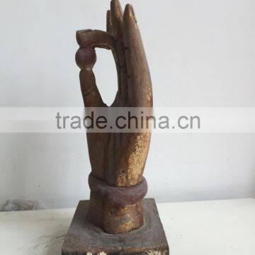 Antique Hand Made Wooden Carving Buddha Hand Sculpture,wooden Statues,Religious Sculptures photo-2