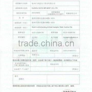 the Record Registration Form of Foreign Trade Mana