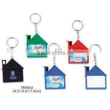 Promotional house shape tape measure keychain