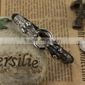 Wholesale Black Dragon Leather Bracelet Mens Leather Bracelet photo-3