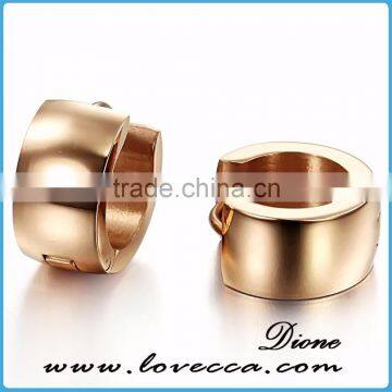 High polished plated ladies daily wear stainless steel earrings rose gold