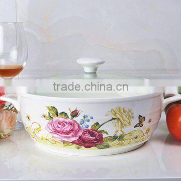 Microwave porcelain pot with glass lid