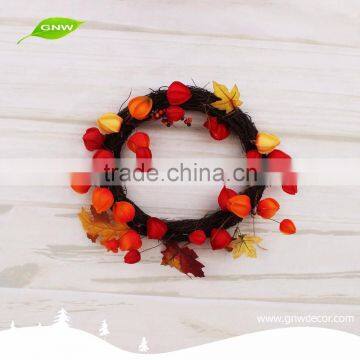GNW CHWR-1605036 Customized Promotional Maple Leaf Christmas Rattan Wreath photo-2