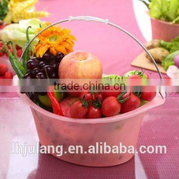 Wholesale plastic barrel pail with handle for kitchen