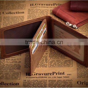 Full Grain Leather Money Clip Wallet With High Quality RFID Blocker Slim Bifold Credit Card Holder photo-3