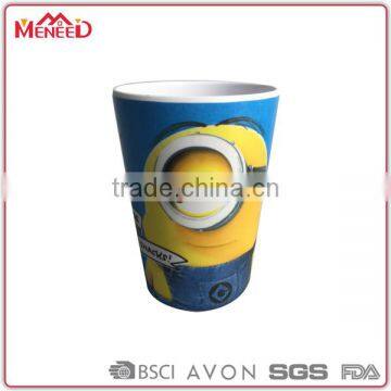 Hot selling creative printing plastic melamine drinking cup for kids