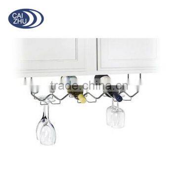 Kitchen Cabinet Under Shelf Wine Rack and Glassware Holder - Holds 6 Bottles of Wine photo-3