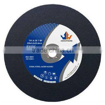 10" 250x3.2x22.2mm Flat Resin Bonded Reinforced Cutting Wheel For Metal