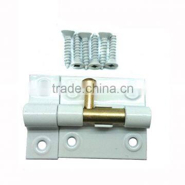 Good Quality Iron White Barrel Bolt, 2" White And Brass Finish Door Bolt, Window Barrel Bolt Lock