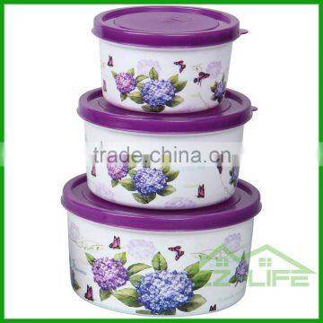 BPA Free Microwave Safe Round Food Grade Plastic Refrigerator Crisper for Food and Vegetable