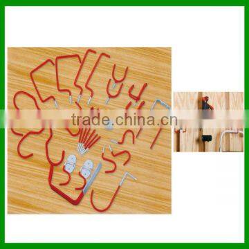 Heavy Duty 30 Piece Set of Assorted Wall Mounted Metal Storage Hooks for Hanging (Red) / Garage Storage Vinyl Coated Hook photo-2