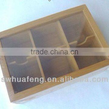 2014 Custom bamboo tea box with PVC lid