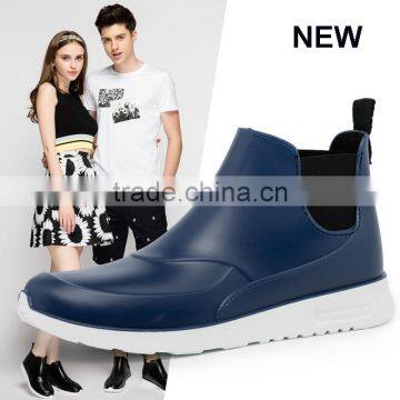 new fashion comfortable waterproof durable lady men unisex PVC plastic rubber ankle rain boot wellington boots