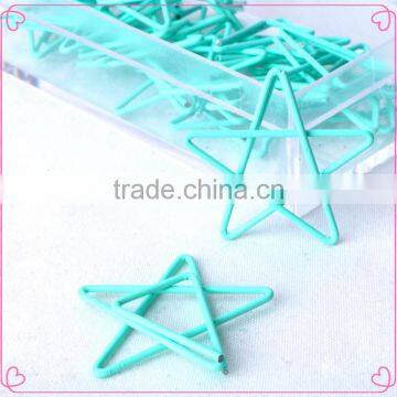 Creative ligh blue color star shape paper clip in transparent box 12pcs/box