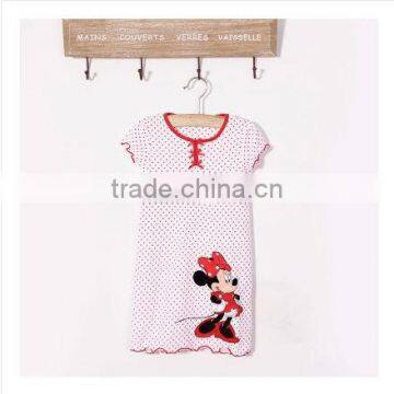 little girl dots printed 100% cotton nightgown