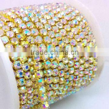 Machine Cut Cup Chain String /Strass Rope, Roll of 10 yard AAA Grade Crystal/ Rhinestones