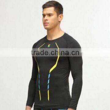 Custom men slim springy quick-dry running sport T-shirt