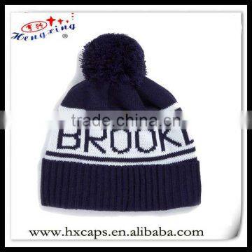 100% acrylic vintage winter hat custom jacquard beanie