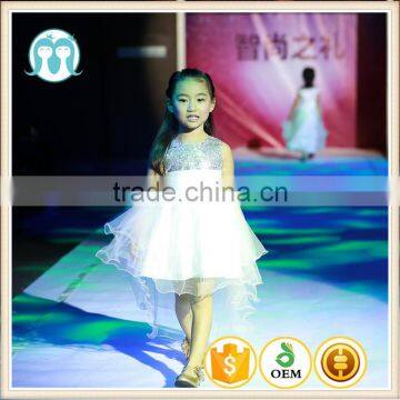 back long dress children ball gown white blink top material party celebration europe dressing for girl