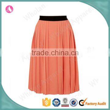 Wholesale latest fashion long maxi lady pleated skirt design