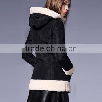 Ladies Fashionable Mid-long Hooded Quilting Jacket photo-4
