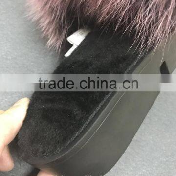 2017 Real Fox Fur Slippers Women Fashion Spring Summer Autumn Home Slides Indoor Outdoor Flat Flip Flops Fslipper-7 photo-4