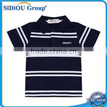 Boys Stripe Polo Shirt Navy Blue/White Stripes 1-6 Years