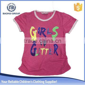 2016 new style stocklot girl t shirt branded short Sleeve chidren wholesale