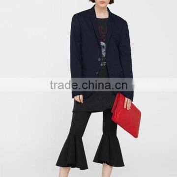 New in Fashionable Black Cropped Bell-bottom Pants for Women photo-6