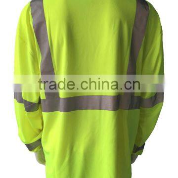 Men's hi Vis Reflective Long Sleeve Custom Warning T-shirt photo-2