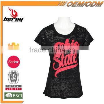 Custom Printing Short Sleeve Chevron Print Woman Shirt and Tops for Wholesale