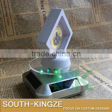 Silver Acrylic Watch/Jewelry/Camera Solar Power Rotating Display Stand photo-4