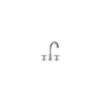 High Round Quarter Turn Basin Mixer Taps 2 handle , Three Hole Bath Taps