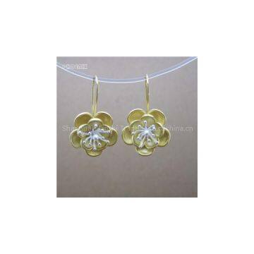 Flowers Silver Dangling Earrings SSE054