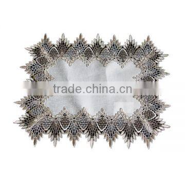 White Lace Round Rectangular Placemats and Coaster photo-3