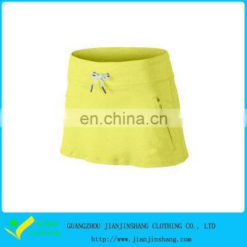 Superb High Quality Yellow Polyester Tennis Sports Skorts