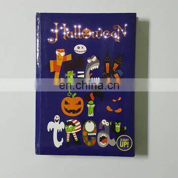 Customized gift colouring led light note book with button