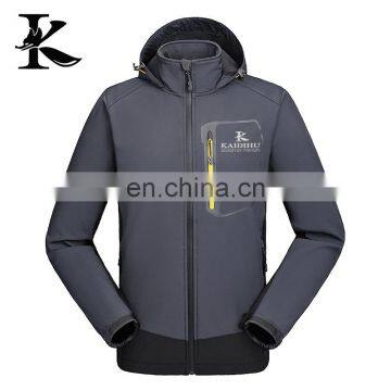 Wholesale outdoor mens hooded softshell jacket