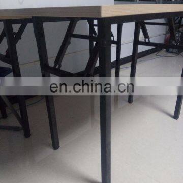 Furniture Wood Top Fashion Design Metal Frame Folding Dining Table photo-4