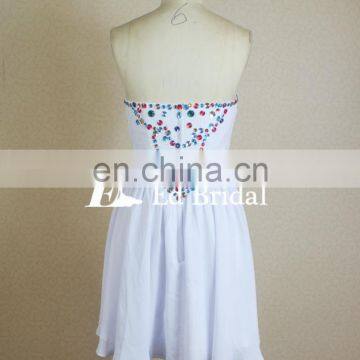 Real Sample Sweetheart Neckline Stone Beaded Chiffon Short Formal Cocktail Dresses photo-2