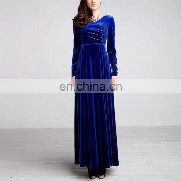 CHEFON Women long sleeve velvet evening dresses custom  com