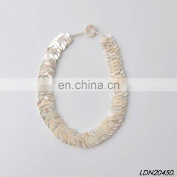 Multi Layer Ivory Shell Necklace Fashion Statement Necklace photo-3