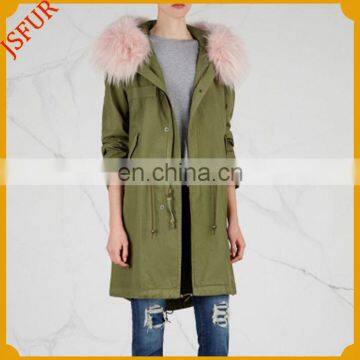 Elegant Wide Unisex For Jacket Raccoon Fur Collar